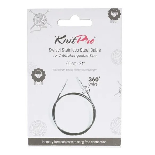 KnitPro Swivel 360° Verwis. Kabel voor 60cm naald