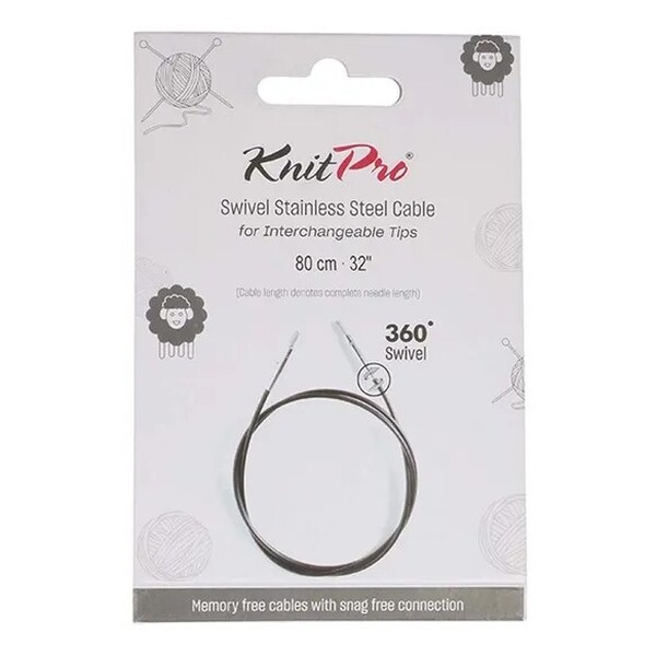 KnitPro Swivel 360° Verwis. Kabel voor 80cm naald