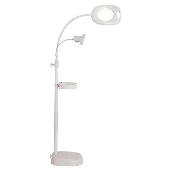 PURElite LED dimbare dubbele vloerlamp PURElite LED 4-in-1 Crafters draadloze loeplamp