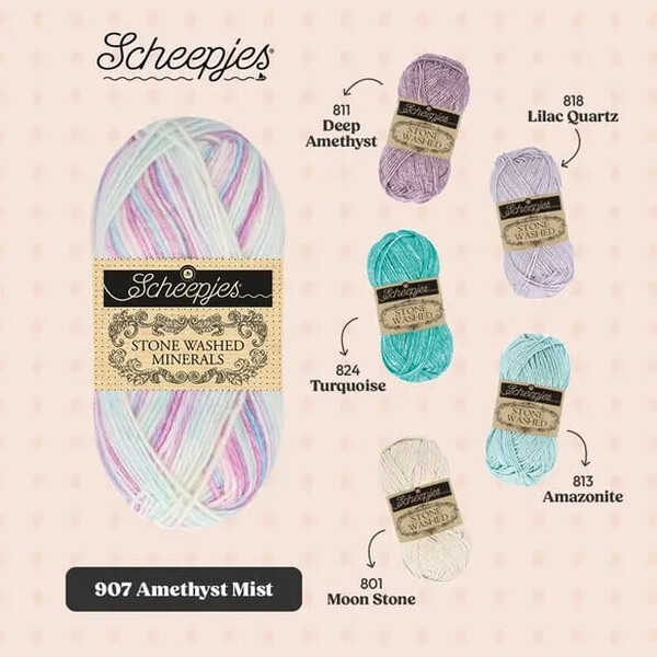 Scheepjes Stone Washed Minerals - 907 Amethyst Mist