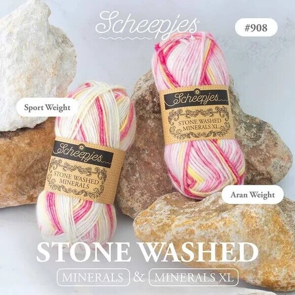 Scheepjes Stone Washed Minerals - 908 Rhodonite Radiance