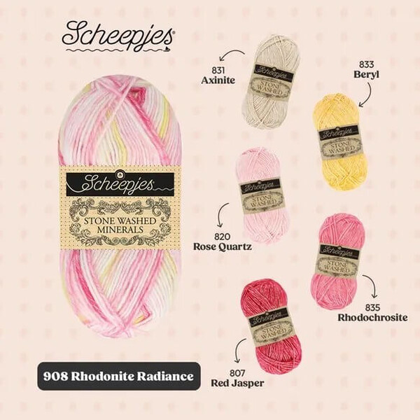 Scheepjes Stone Washed Minerals - 908 Rhodonite Radiance