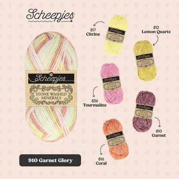 Scheepjes Stone Washed Minerals - 910 Garnet Glory