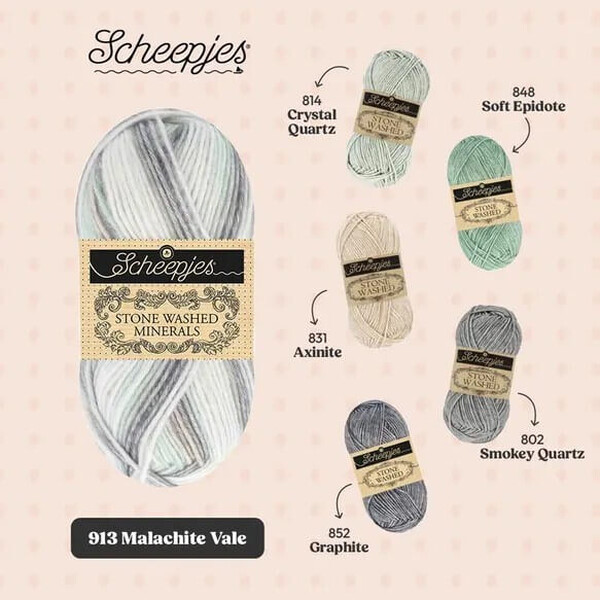 Scheepjes Stone Washed Minerals - 913 Malachite Vale