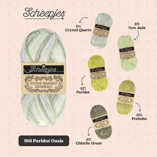 Scheepjes Stone Washed Minerals - 916 Peridot Oasis