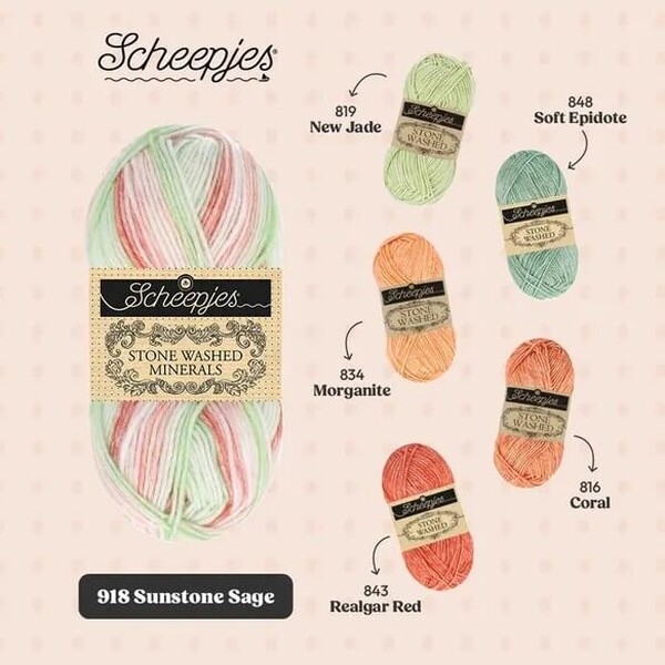 Scheepjes Stone Washed Minerals - 918 Sunstone Sage
